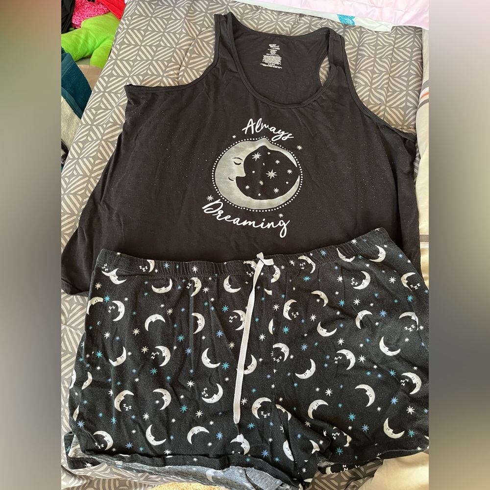 Fun pajamas by “Secret Treasures” . First set is 3x shirt 2x shorts. Others 2x